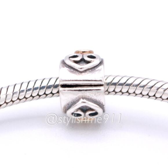 RARE - Authentic Pandora Double Heart Diamond Clip - 790382D - Picture 4 of 14